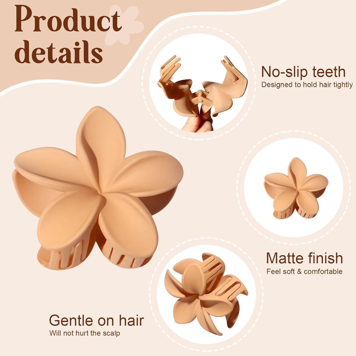 Blumen Haarklammern Groß 8 Stück Damen Rutschfest Hibiskus Hair Clip
