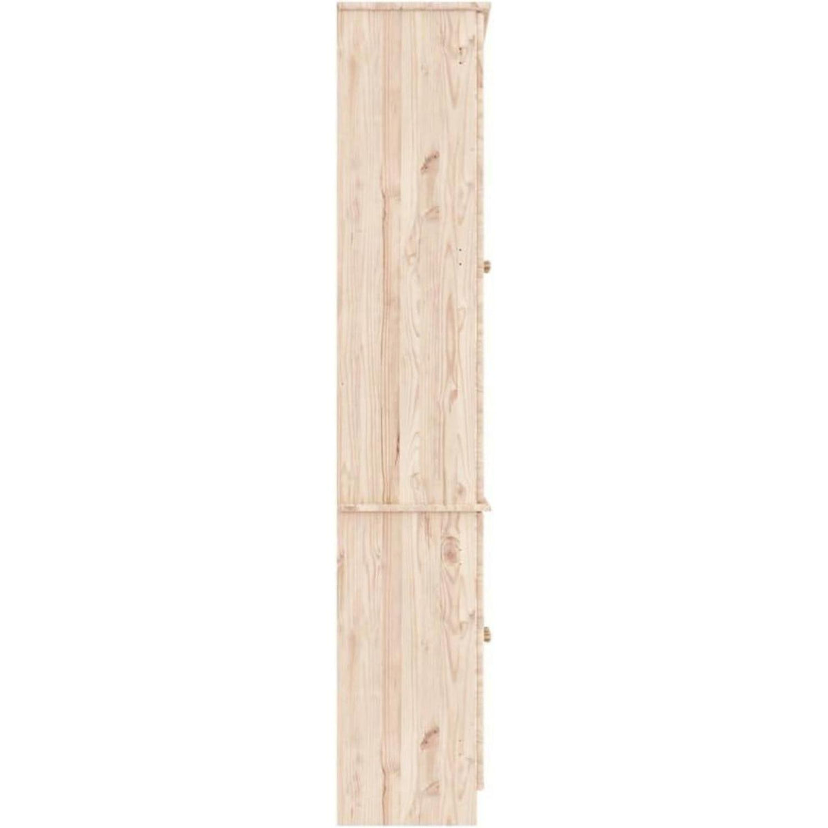 Massivholz Vitrine Kiefer Weiß – Schrank mit Glastüren