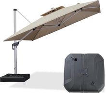 Sonnenschirm 330x330cm Ampelschirm mit Kurbel UV50+ Beige