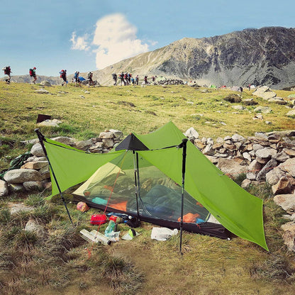 Ultraleichtes 2 Personen Trekkingzelt, wasserdicht, hellgrün
