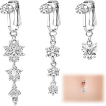 Fake Bauchnabelpiercing Clip Kristall Blumen Anhänger