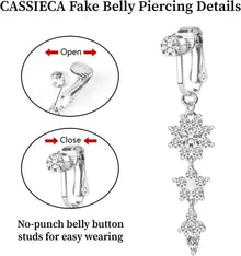 Fake Bauchnabelpiercing Chirurgenstahl Kristall