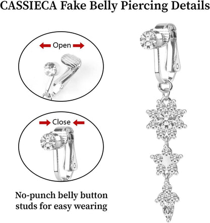 Fake Bauchnabelpiercing Chirurgenstahl Kristall