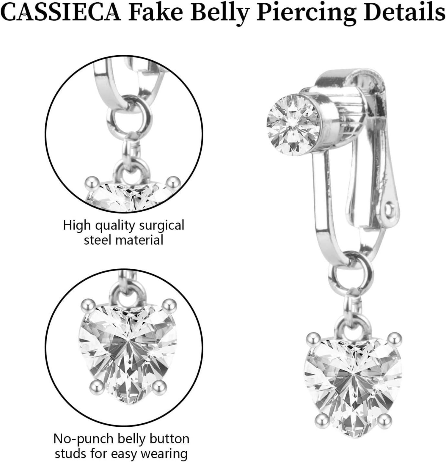 Fake Bauchnabelpiercing Chirurgenstahl Kristallkugel Blumenfrauen