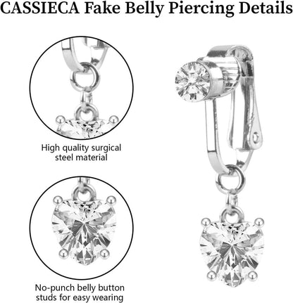 Fake Bauchnabelpiercing Chirurgenstahl Kristallkugel Blumenfrauen