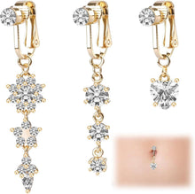 Fake Bauchnabelpiercing Kristall Blumen Anhänger Clip
