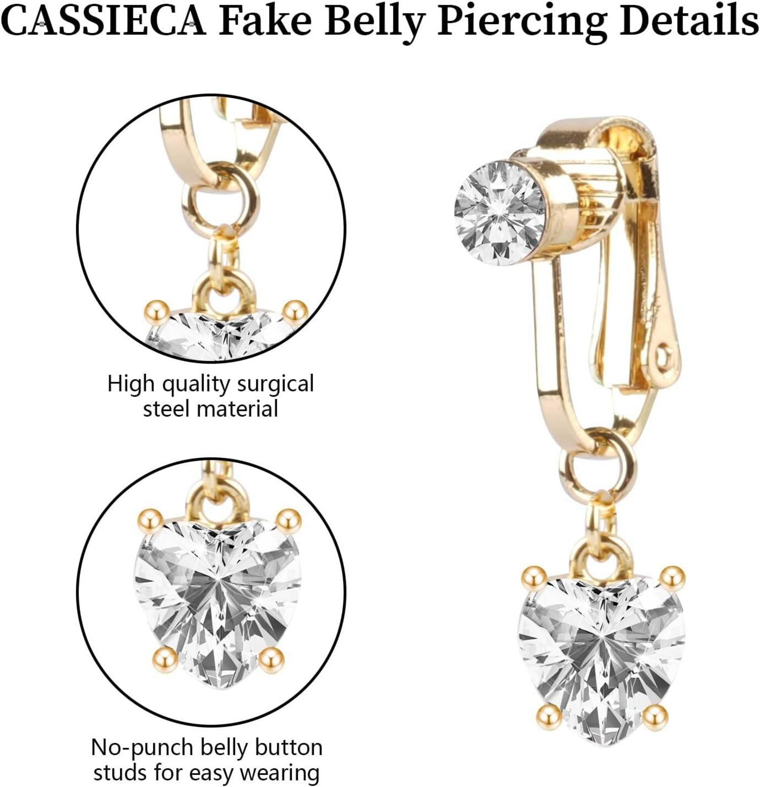 Fake Bauchnabel Piercing Chirurgenstahl Clip Kristall Anhänger Blumen Nabel Piercing