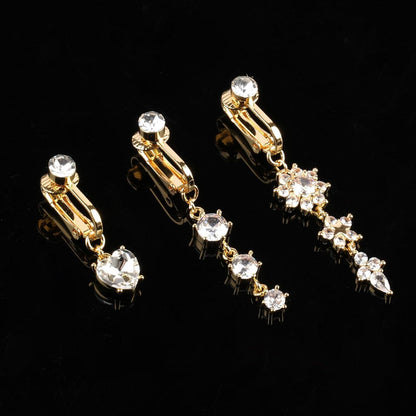 Fake Bauchnabelpiercing Chirurgenstahl Kristallkugel Blumen Schmuck