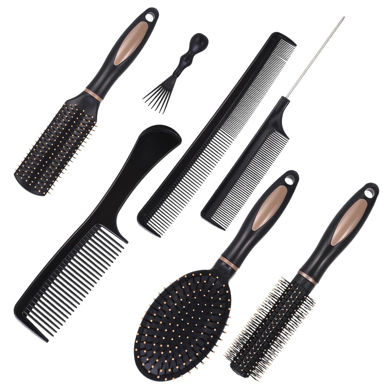 7-teiliges Haarbürsten Set mit Massagefunktion