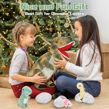 Riesiger Dino Kuscheltier 60cm mit 3 Babys im Bauch