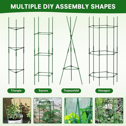 Tomaten Rankhilfe 6er Set 120 cm Höhe Pflanzenkäfig Metall