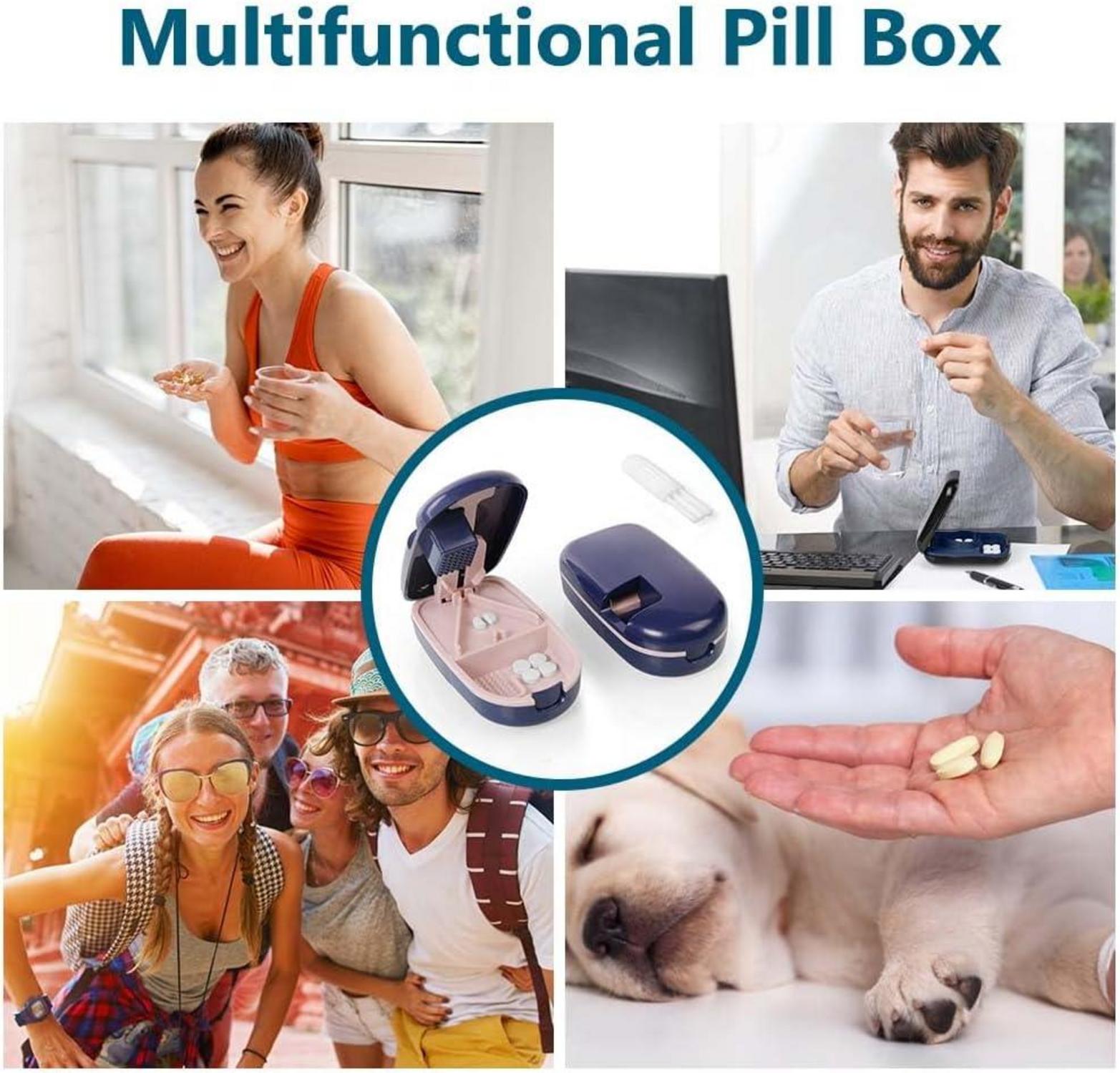 Pillenteiler Tablettenschneider mit scharfen Klingen & Aufbewahrungsfach