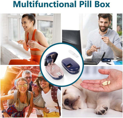 Pillenteiler Tablettenschneider mit scharfen Klingen & Aufbewahrungsfach