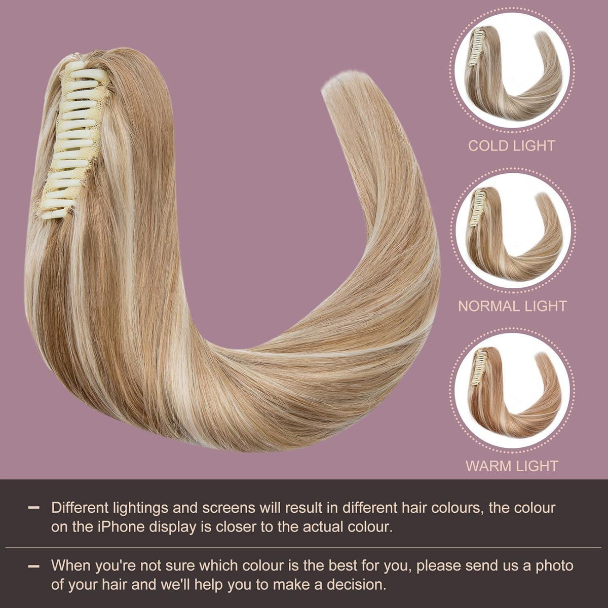 Remy Echthaar Pferdeschwanzverlängerung #12/613 Goldbraun Blond