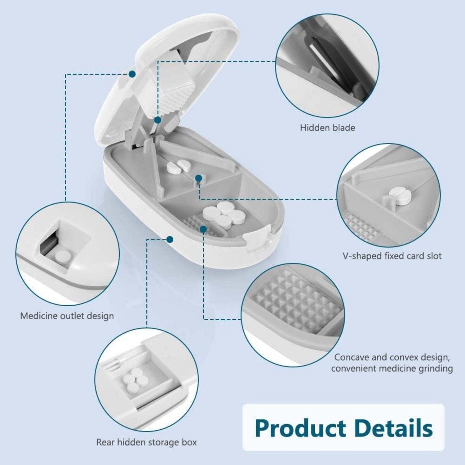 Tablettenteiler Pillenschneider mit Aufbewahrungsfach und scharfen