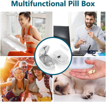 AOGOE Tablettenteiler Pillenschneider Aufbewahrungsfach Scharfe Klingen