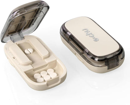 Pillenteiler für Tabletten, Tablettenschneider mit Aufbewahrungsfach