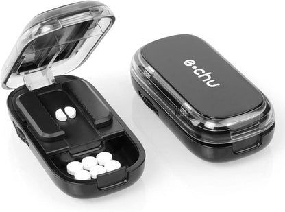 Pillenteiler mit Aufbewahrungsfach für kleine und große Tabletten