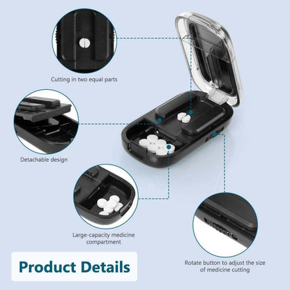 Pillenteiler mit Aufbewahrungsfach für kleine und große Tabletten