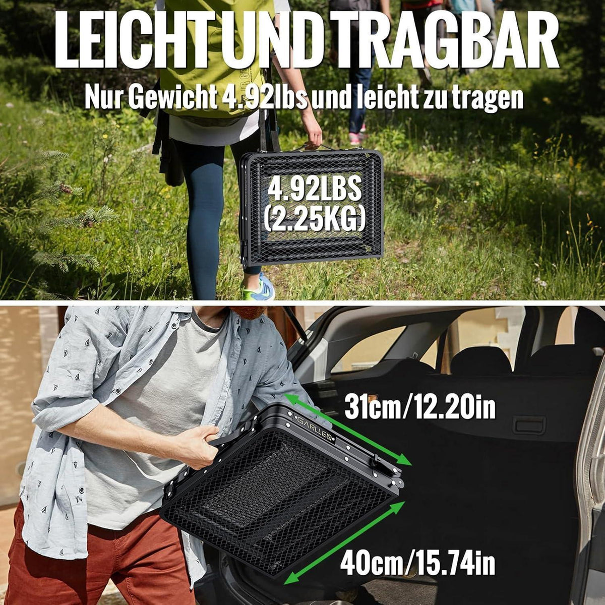 Klapptisch Camping höhenverstellbar 58x40cm, leicht & robust