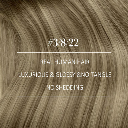 Echthaar Tressen Balayage Braun Blond 60cm Weft Extensions