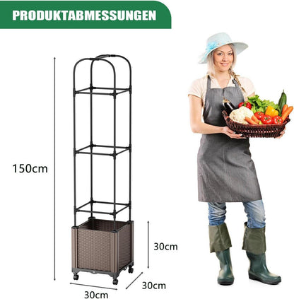 Hochbeet mit Tomaten Rankhilfe und