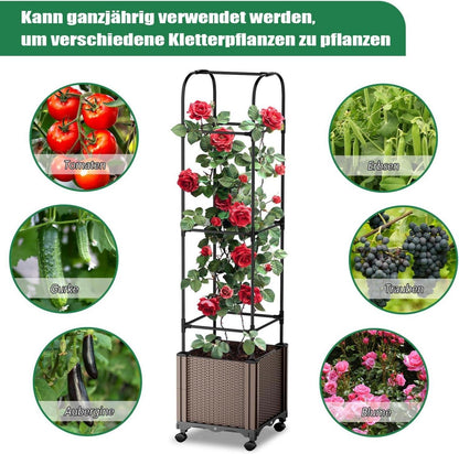 Hochbeet Rankhilfe Blumenkasten Rollenrad & Rollenrad Obelisk