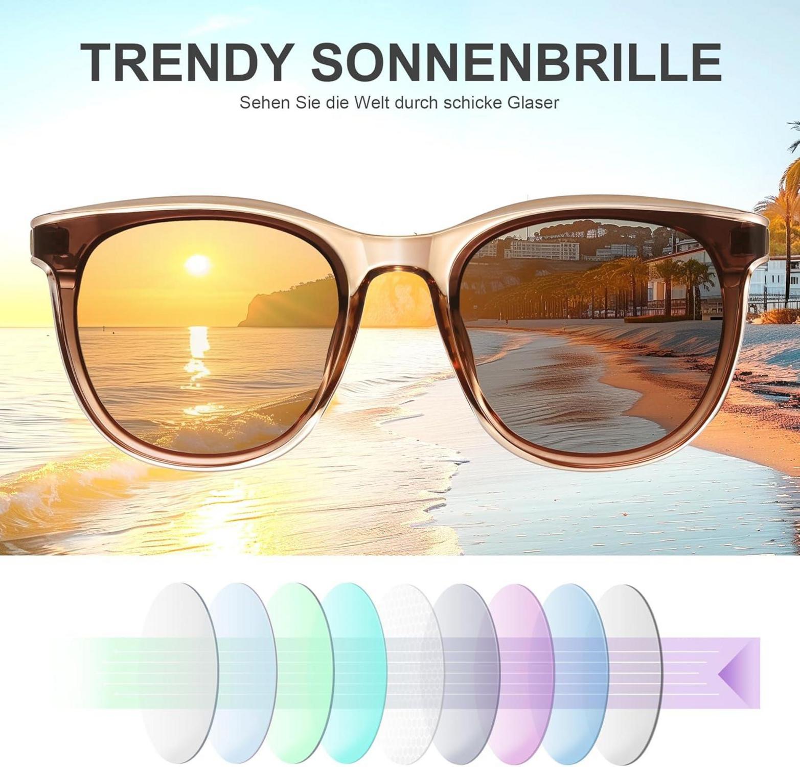 UV400 Retro Quadrat Sonnenbrille Damen Groß Trendy Schutz