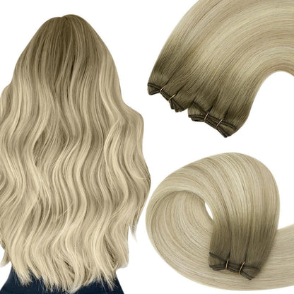 Echthaar Tressen Ombre Blond 60 cm – Volumenspendend & Langanhaltend