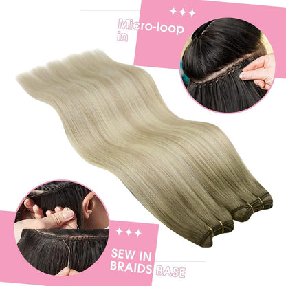 Echthaar Tressen Ombre Blond 60 cm – Volumenspendend & Langanhaltend