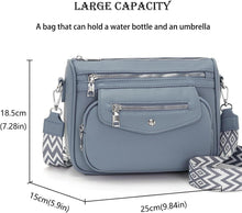 Umhängetasche Damen Klein 5 Taschen 7 Fächer Vegan Leder