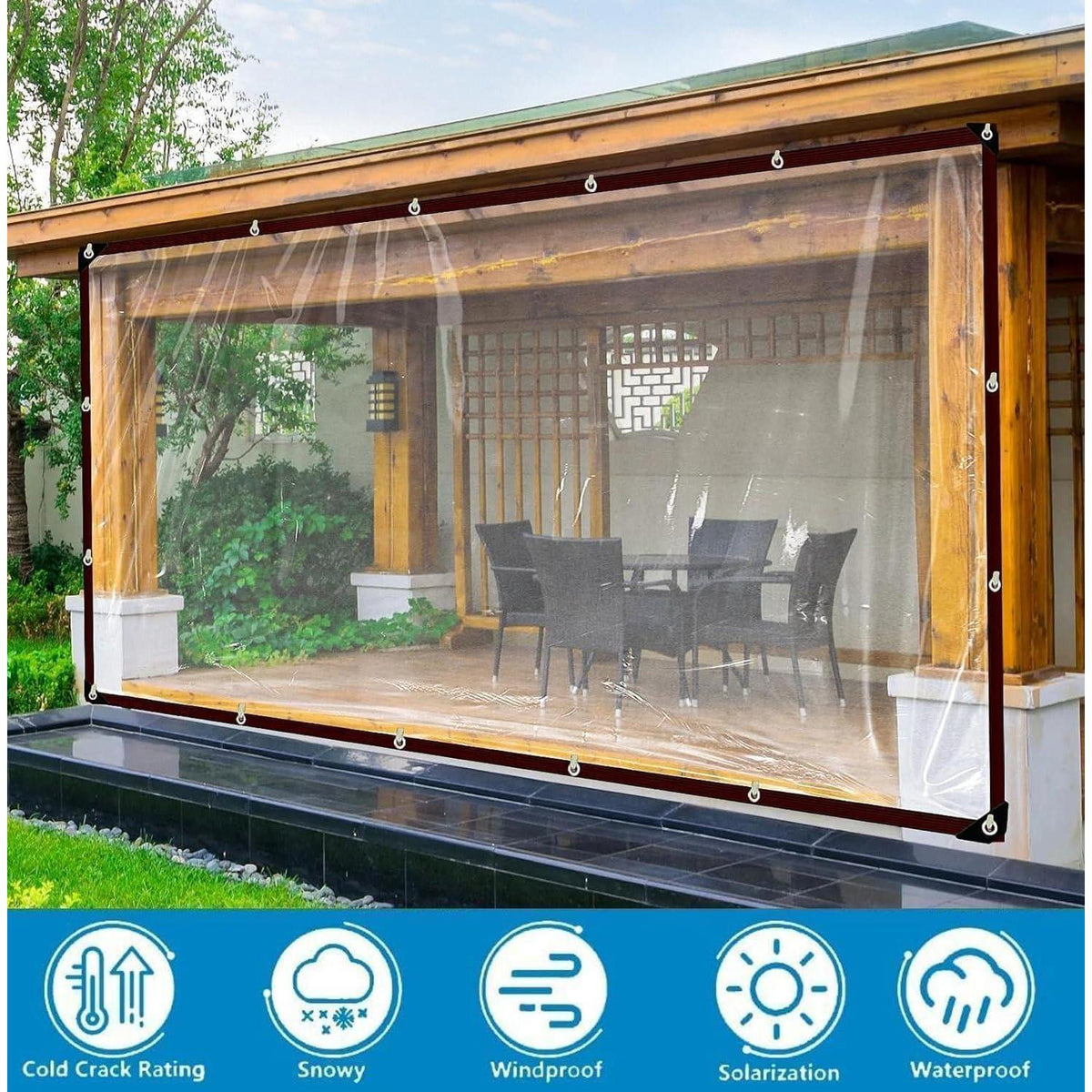 Transparente Abdeckplane 2.5x5m mit Ösen – Wasserdicht & Wetterfest