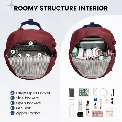 Mini Damenrucksack Wasserdicht USB-Anschluss Marineblau