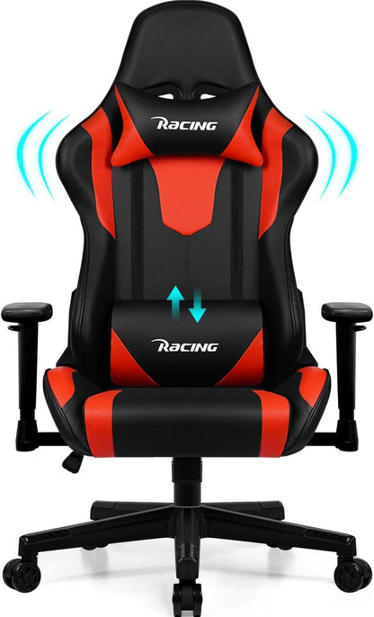 Ergonomischer Gaming Stuhl mit verstellbaren Kissen und Armlehnen, 150