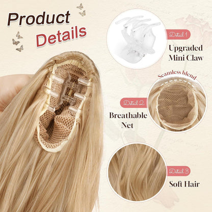 Welliges Clip-in Pferdeschwanz Zopf Extension Blond Highlights 41cm