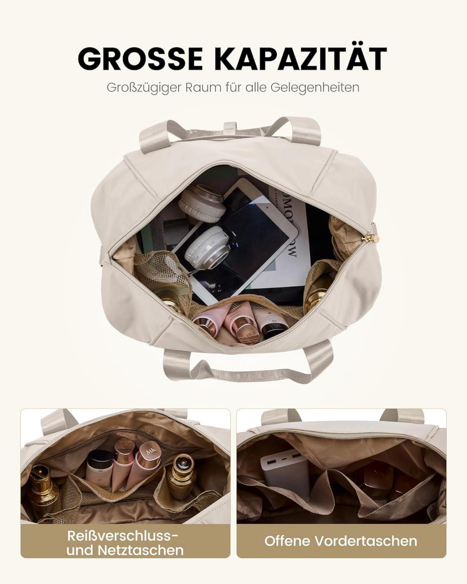 Handgepäck Tasche 40x20x25cm Ryanair Erweiterbar Faltbar Beige