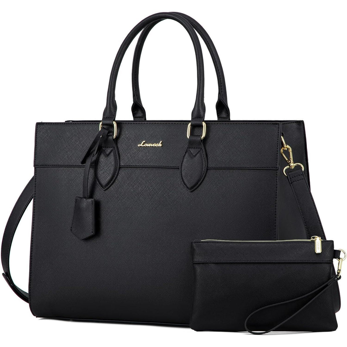 Laptoptasche Damen 17,3 Zoll, Groß, Wasserdicht, mit Handgelenktasche in Lederoptik