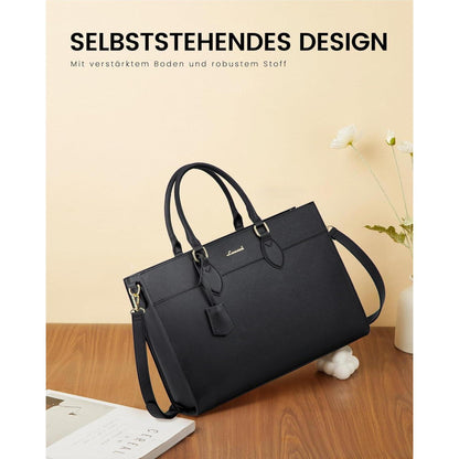 Laptoptasche Damen 17,3 Zoll, Groß, Wasserdicht, mit Handgelenktasche in Lederoptik
