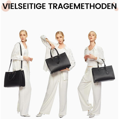 Laptoptasche Damen 17,3 Zoll, Groß, Wasserdicht, mit Handgelenktasche in Lederoptik