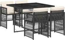 Somanki Garten-Essgruppe Schwarz Poly Rattan