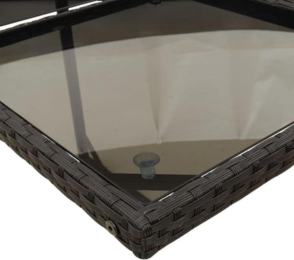 Gartenmöbel Set 5-TLG. Schwarz Poly Rattan Esstisch mit Stühlen