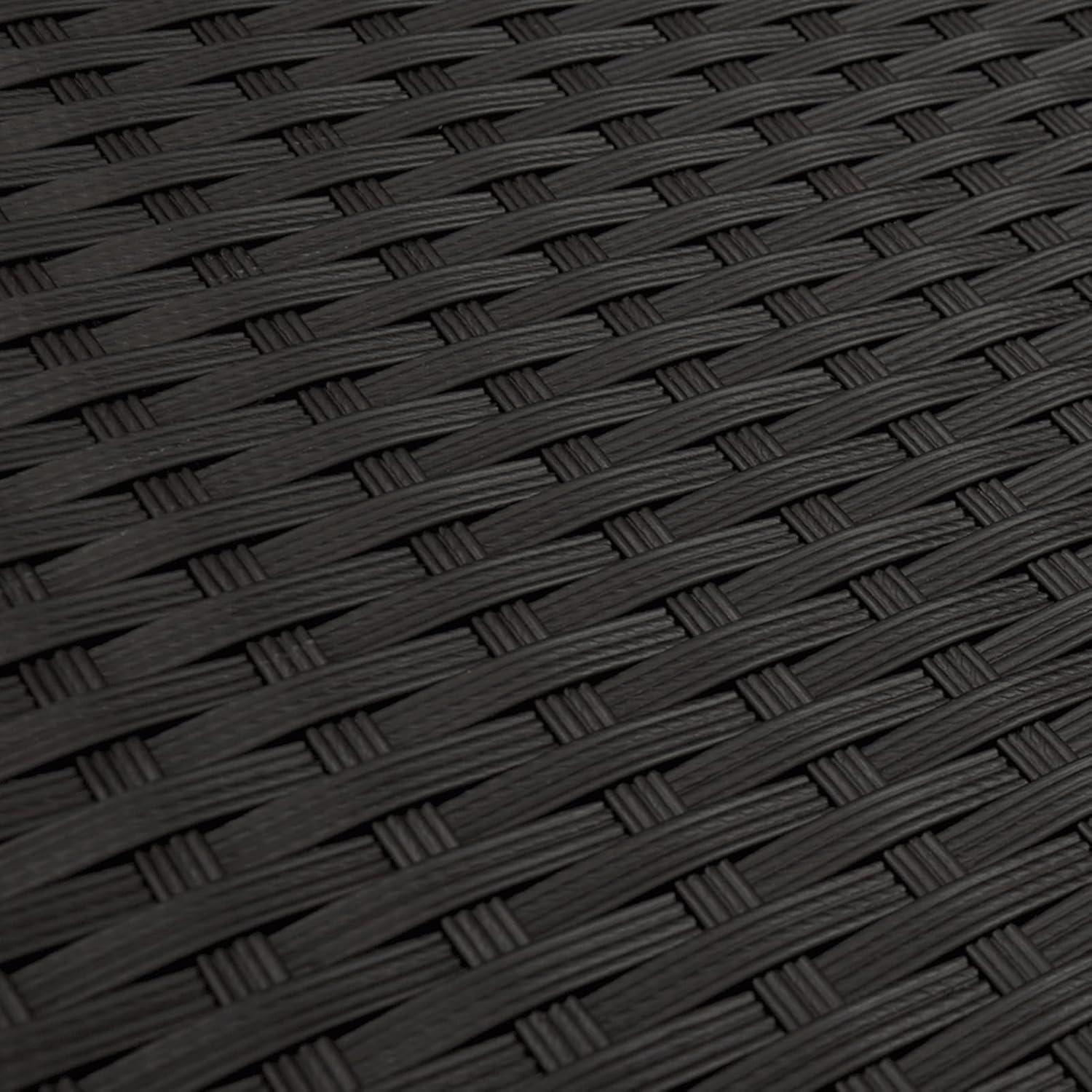 Schwarze Poly Rattan Garten-Essgruppe mit klappbaren Stühlen