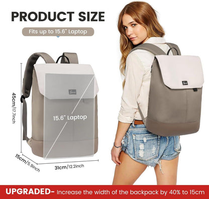 Großer Damen Laptop Backpack Wasserdicht 15,6 Zoll Uni Büro Reise Rucksack