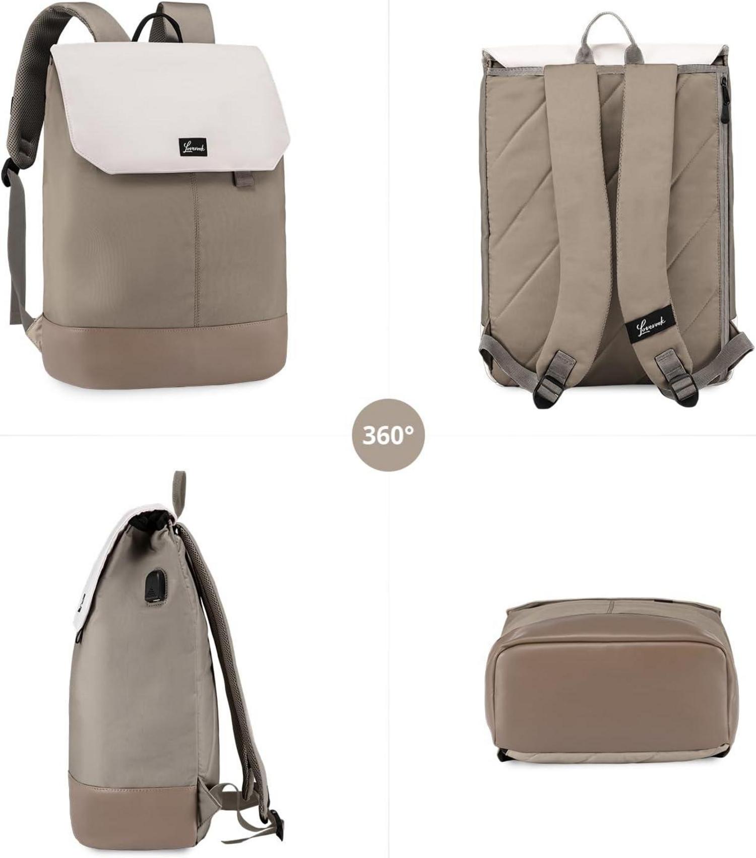 Damen Rucksack Groß Wasserdichter Laptop Daypack 15,6 Zoll Fach