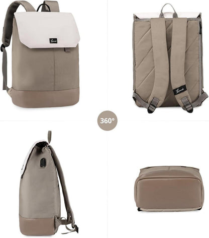 Damen Rucksack Groß Wasserdichter Laptop Daypack 15,6 Zoll Fach