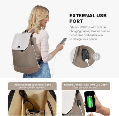 Damen Rucksack 15,6 Zoll Laptop Wasserdicht USB Schule Arbeit Reise