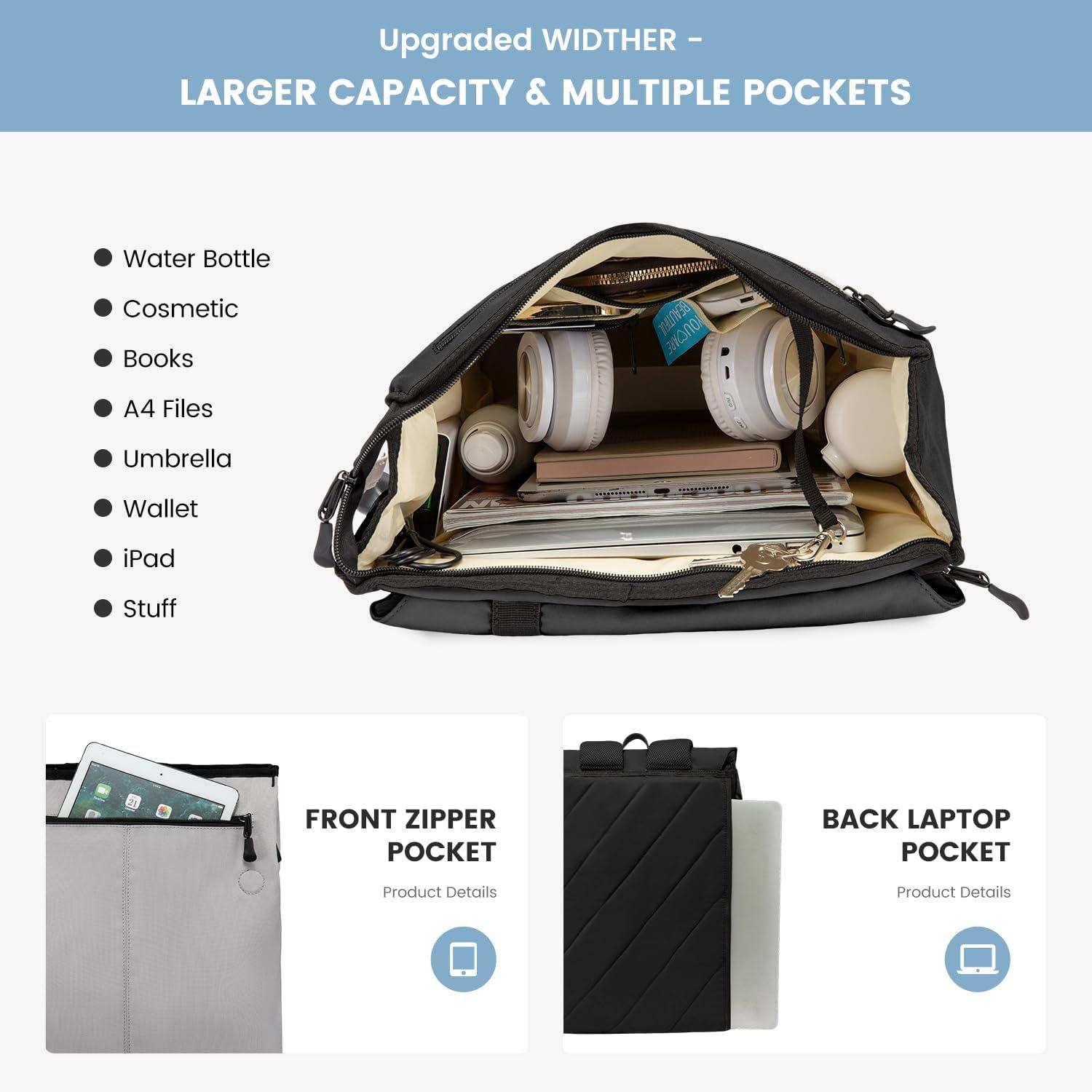 Wasserdichter Laptop-Rucksack Damen 15,6 Zoll mit USB-Ladeanschluss