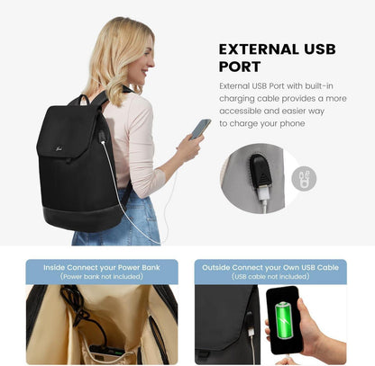 Damen Rucksack Groß Wasserdichter Laptop Daypack 15,6 Zoll Reise Uni Büro