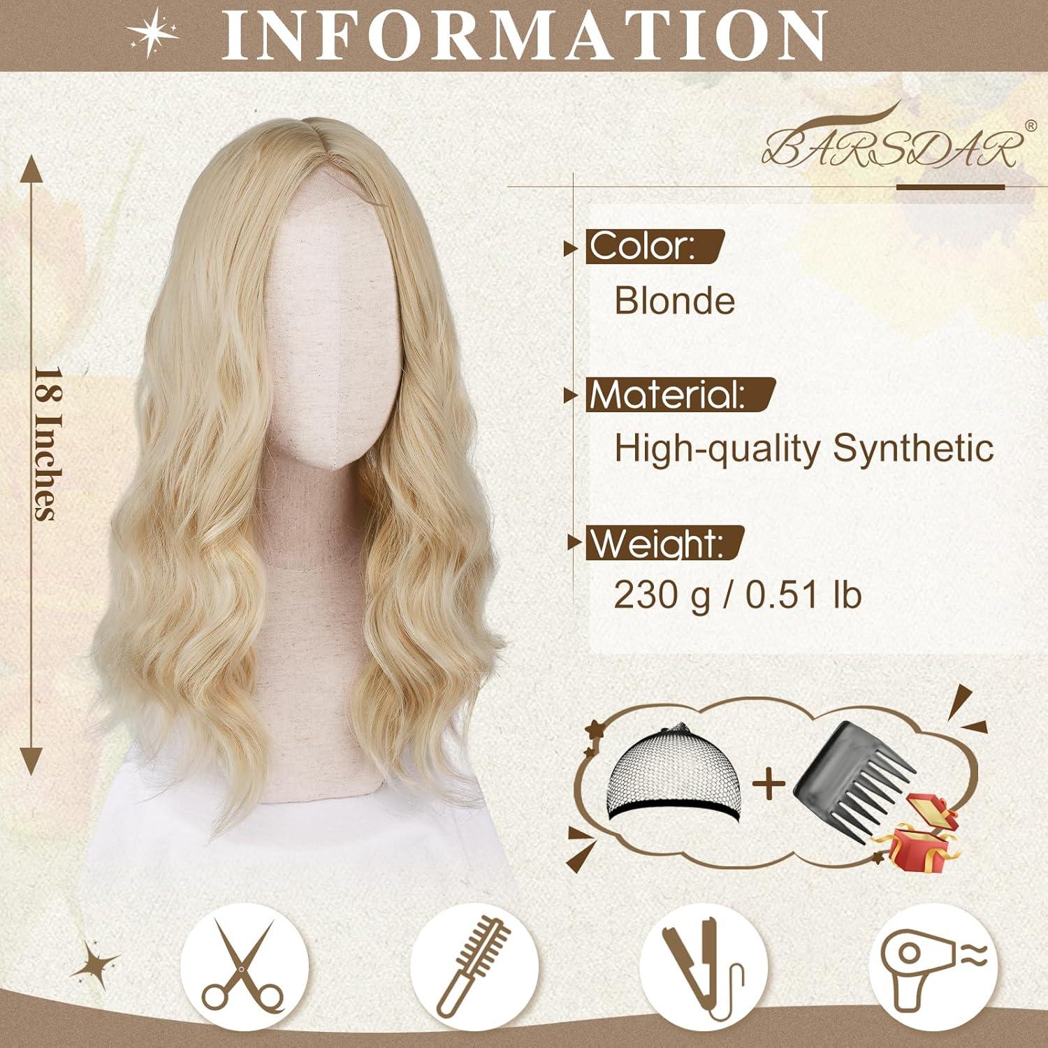 46cm Gewellte blonde Perücke Schulter Länge Lockige