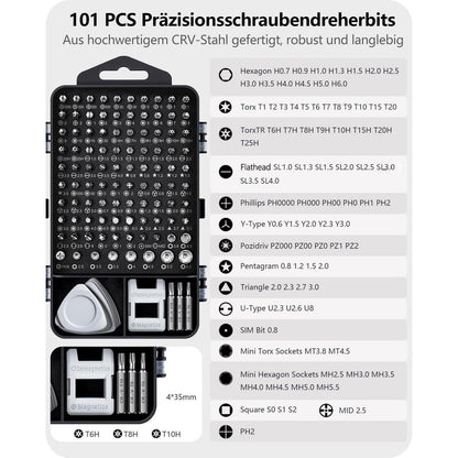 Präzisions-Schraubendreher-Set 122-teilig für Elektronikreparatur